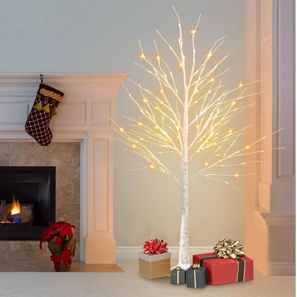 Dazzle Bright Lighted Tree 6 Ft Birch Tree with Fairy Lights for Decoration Inside Outside Birch Tree with 144 LED Lights for Christmas Holiday Wedding Home Room Decor 2 Pack2 Pack