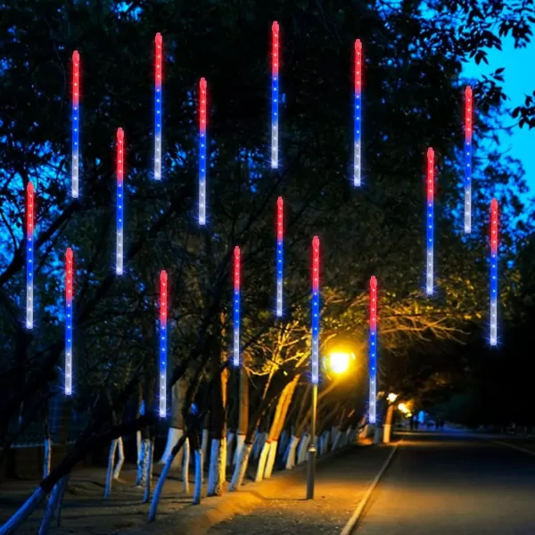 Dazzle Bright 288LED 118 Inch 4th of July Lights and Dazzle Bright 6FT Inflatable Uncle Sam Memorial Day Decorations