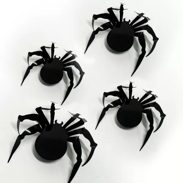 Dazzle Bright 36 Pcs LED Halloween 3D Spider Decorations Wall Stickers 4 Different Size Removable PVC Wall Sticker for Indoor Home Window Decor Party Supplies