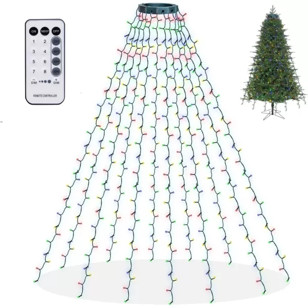 Dazzle Bright Christmas Tree Lights  2 Pack 200 LED 66 FT Solar Powered String Lights