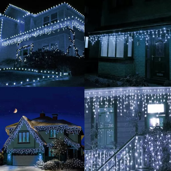 imageDazzle Bright 295 FT 360 LED Christmas Icicle Lights 33FT 150 Count Christmas Mini String Lights