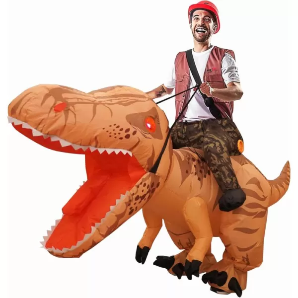 imageDazzle Bright Halloween Inflatable Dinosaur Costume Blow Up Riding TRex Dinosaur Cosplay Costume for Halloween Party