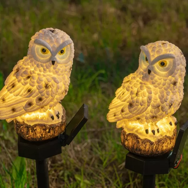 imageDazzle Bright Owl Figure Solar LED Lights Resin Garden Waterproof Decorations with Stake for Outdoor Yard Pathway Outside Patio Lawn Decor to Scare Birds Away1 Pack