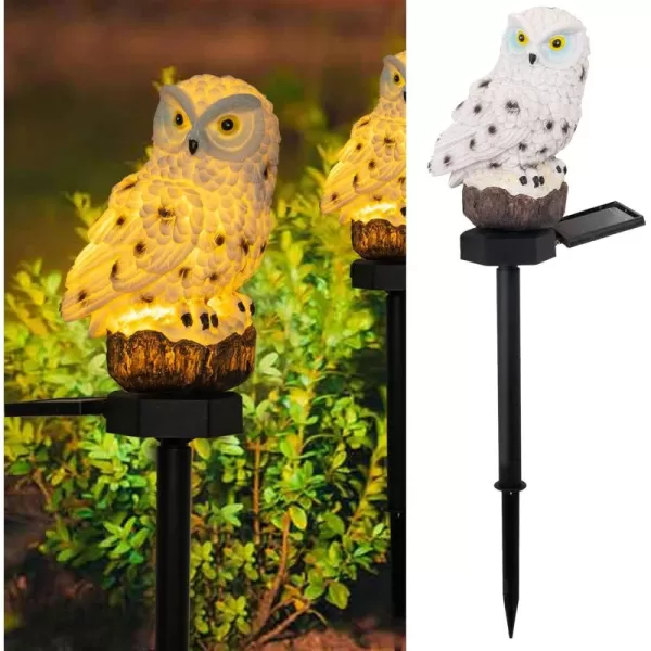 imageDazzle Bright Owl Figure Solar LED Lights Resin Garden Waterproof Decorations with Stake for Outdoor Yard Pathway Outside Patio Lawn Decor to Scare Birds Away1 Pack