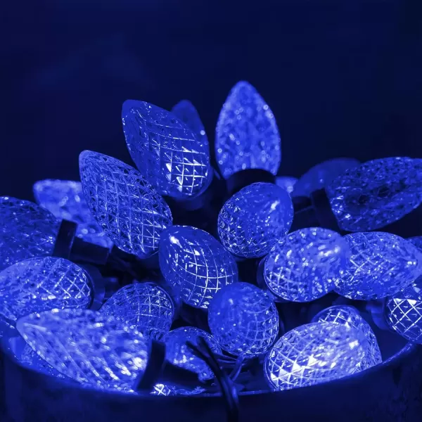 imageDazzle Bright 100 Pack C7 C9 Lights Spring Clips  50 LED Blue C9 Christmas String Lights