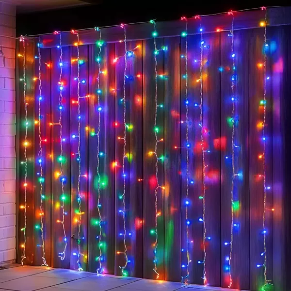 imageDazzle Bright 300 LED Curtain String Lights RGB Color Changing Christmas Fairy Lights for Bedroom with Remote ampamp APP Control Waterproof Smart Window Lights Party Wedding Garden Wall DecorMulticolor