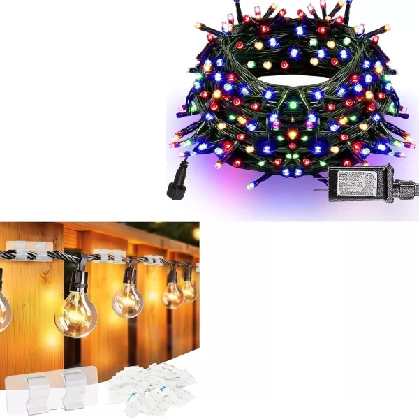 imageDazzle Bright 30Pcs Hooks for String Lights Clips  300 LED Multi Colored Christmas String Lights