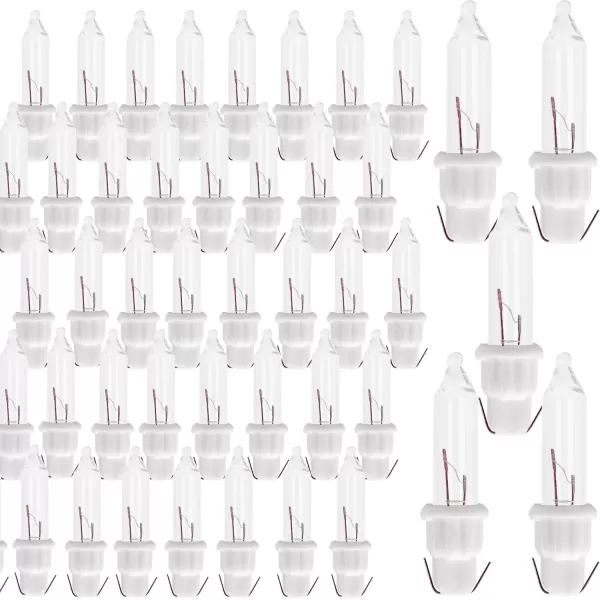 imageDazzle Bright 60 Pcs Replacement Christmas Mini Light Bulbs Warm White Incandescent String Light Bulbs with White Base 25 V Bulbs for Indoor Outdoor Xmas Tree Decor 170 mA 042 WattWarm White  White Base