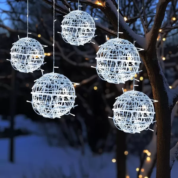 imageDazzle Bright Outdoor Balls Lights Hanging Tree Garden Lights 160 LED Sphere Lights Garden Globe Lights for Party Wedding Yard Garden Porch Patio Christmas Holiday Decoration WhiteWhite