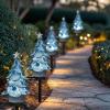 imageDazzle Bright 2 Pack Solar Powered Fairy Garden Green Christmas Tree Pathway Lights Resin Walkway Lights Decorative Stakes Christmas Tree Figure Statue Decorations for Lawn Pathway Xmas Yard GiftsBlue