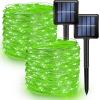 imageDazzle Bright 30 Pack Hooks for String Lights Clips  2 Pack 394 FT 120 LED Green Solar Powered Fairy Lights