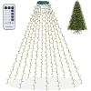 imageDazzle Bright Christmas Tree Lights 448 LED Waterfall Tree Topper Lights with Remote ampamp 8 Lighting Modes 82FT X 16 Lines Christmas Lights for Indoor Outdoor Yard Party Xmas Decoration WhiteWarm White