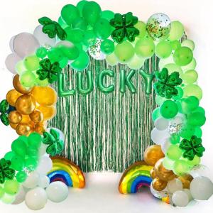 imageDazzle Bright 150Pcs St Patricks Day Balloon Arch Kit Lucky Balloon Garland St Patricks Decorations for Party Birthday