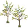 imageDazzle Bright 2 Pack Easter Lighted Tree Decoration 26 Inch 24 LED Battery Operated Prelit Egg Tree with Timer Easter Artificial Tree for Indoor Spring Party Home Tabletop Easter Decor
