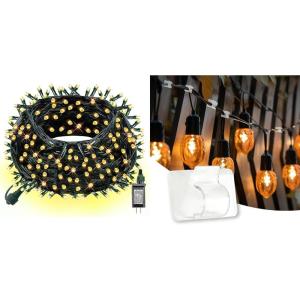 imageDazzle Bright 15 Pack Hooks for String Lights Clips  300 LED 100 FT Warm White Christmas String Lights