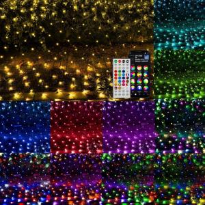imageDazzle Bright Smart Christmas 360 LED Net Lights 12FT x 5 FT RGB Color Changing String Lights with Remote ampamp APP Control Christmas Decorations for Indoor Outdoor Xmas Party Yard Garden DecorRGB Red  Green  Blue