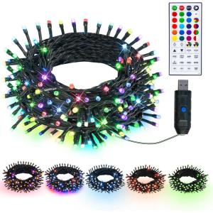 imageDazzle Bright Smart Color Changing Christmas Lights 66FT 200 LED RGB String Lights with Remote ampamp App Controlled Christmas Decorations for Indoor Outdoor Holiday Xmas Tree Party DecorRGB Red  Green  Blue