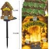 imageDazzle Bright Miniature Lighthouse Pathway Decorative Lights Solar Lights Outdoor Miniature Lighthouse Waterproof Garden Stake Light for Fairy Garden Pathway Lawn Yard Gifts DecorationHouse