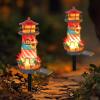 imageDazzle Bright Miniature Lighthouse Pathway Decorative Lights Solar Lights Outdoor Miniature Lighthouse Waterproof Garden Stake Light for Fairy Garden Pathway Lawn Yard Gifts DecorationLighthouse