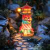 imageDazzle Bright Miniature Lighthouse Pathway Decorative Lights Solar Lights Outdoor Miniature Lighthouse Waterproof Garden Stake Light for Fairy Garden Pathway Lawn Yard Gifts DecorationLighthouse