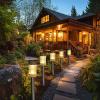 imageDazzle Bright Solar Pathway Lights Outdoor 12 Pack LED Solar Powered Waterproof Garden Lights Landscape Lighting for Walkway Driveway Lawn Patio Yard Decoration Warm White12Pack Silver