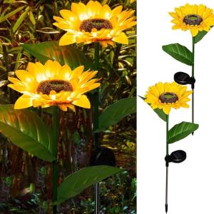 imageDazzle Bright Solar Pathway Lights Outdoor 12 Pack LED Solar Powered Waterproof Garden Lights Landscape Lighting for Walkway Driveway Lawn Patio Yard Decoration Warm White2Pack Sunflower