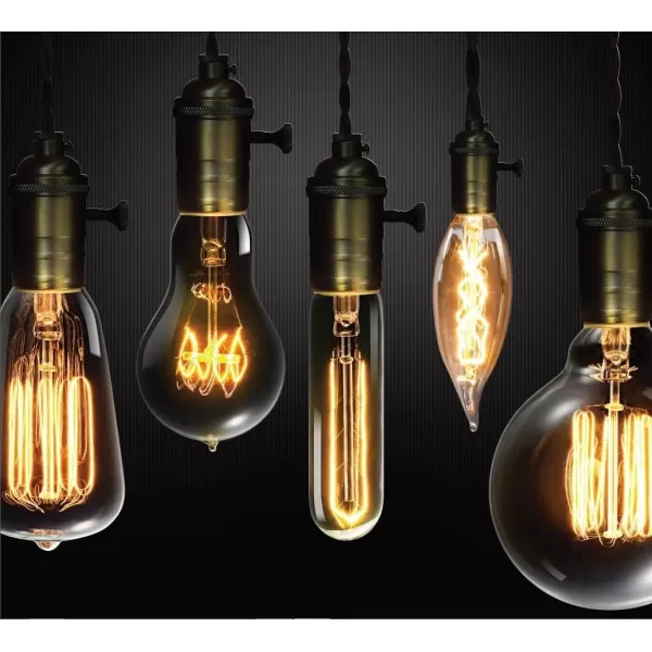 Globe Electric 01322 60W Vintage Edison T10 Radio Tube Incandescent Filament Light Bulb E26 Base 245 Lumens