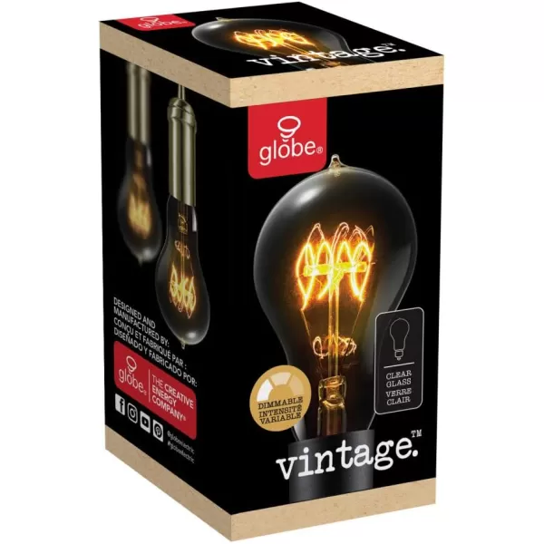 Globe Electric 01325 60W Vintage Edison A19 Quad Loop Incandescent Filament Light Bulb E26 Base 245 Lumens Soft WhiteSoft White