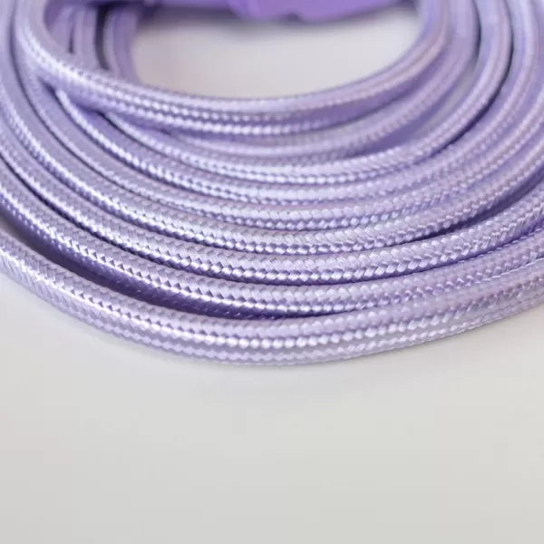 Globe Electric 22814 Designer Series 9ft Fabric Extension Cord 3 Polarized Outlets Right Angle Plug 125 Volts Pale PinkMetallic Purple