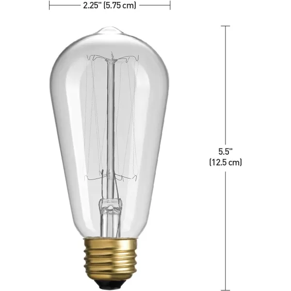 Globe Electric 40W Equivalent Soft White 2000K Edison Candelabra Amber Glass Dimmable LED Light Bulb 31355 1Pack B10 VintageS60 60 Watt