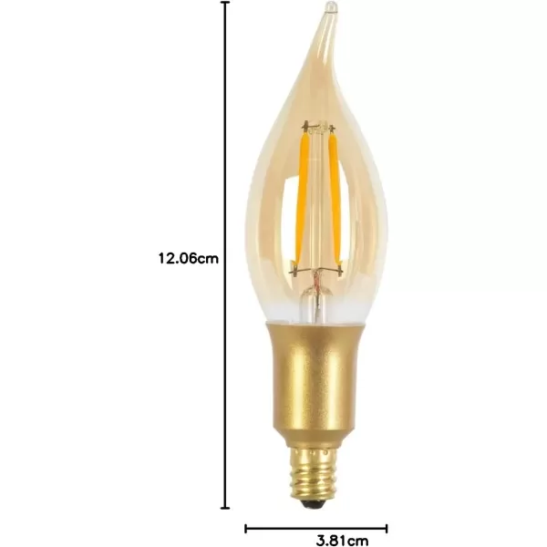 Globe Electric 40W Equivalent Soft White 2200K Vintage Edison Candelabra Dimmable LED Light Bulb E12 Base 200 Lumens 73191 1 Pack Yellow1 Pack