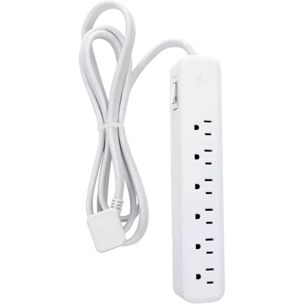 Globe Electric 78252 Designer Series 6ft 3Outlet USB Surge Protector Power Strip 2x USB Ports Surge Protector Gray FinishWhite