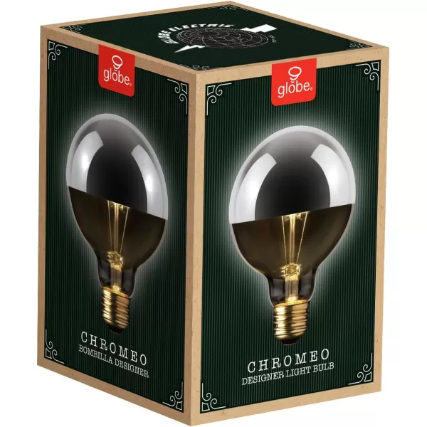 Globe Electric 84650 Designer 40W Chromeo Design Bulb 1Pack ChromeChromeo