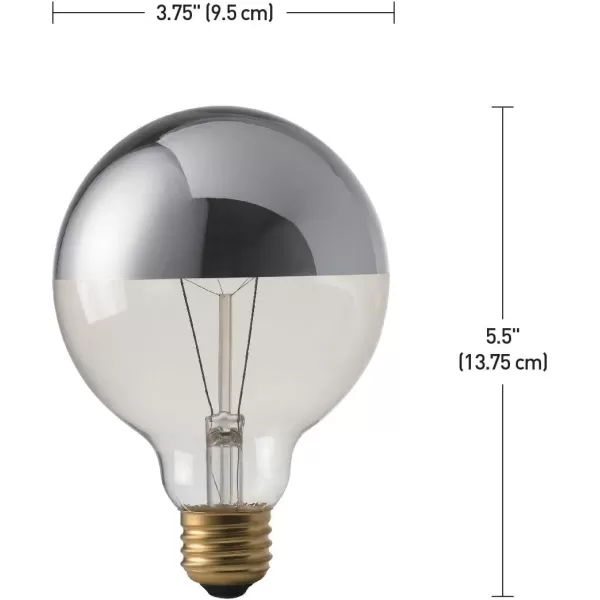 Globe Electric 84650 Designer 40W Chromeo Design Bulb 1Pack ChromeChromeo