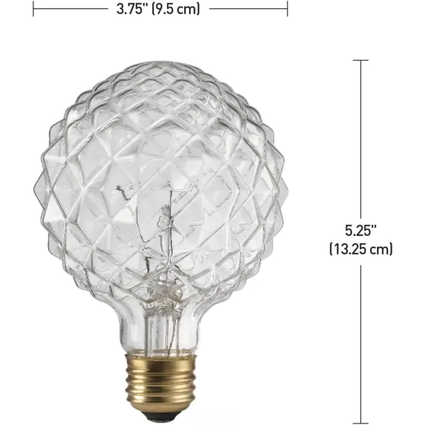 Globe Electric 84650 Designer 40W Chromeo Design Bulb 1Pack ChromeCrystal