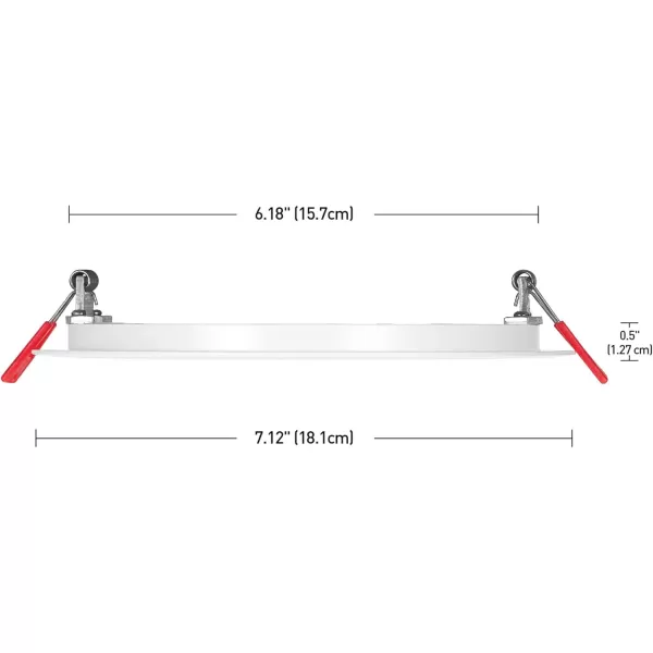 Globe Electric 91126 6quot Ultra Slim LED Integrated Recessed Lighting Kit 4Pack 12 Watts Energy Star IC Rated Dimmable Wet Rated White 631quot Hole Size Bathroom Lights 800 Lumen