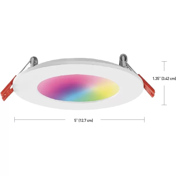 Globe Electric Collection WiFi Smart 4quot Ultra Slim Multicolor Changing RGB Tunable White Recessed Lighting Kit No Hub Required Voice Activated 9W 50068 4 Inches