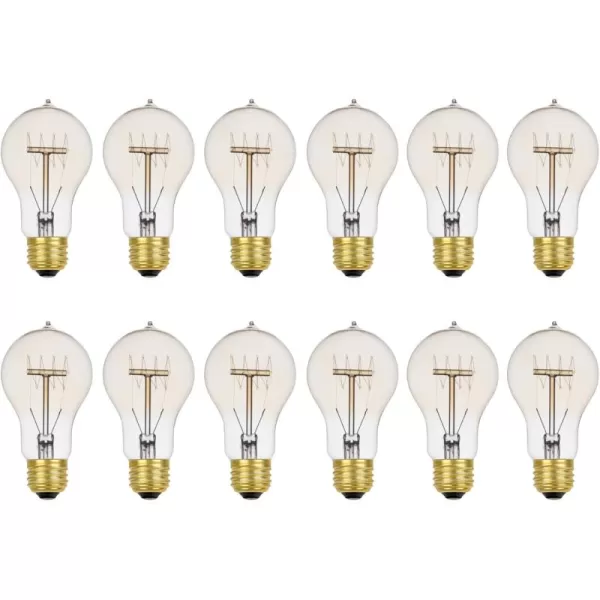 Globe Electric 40W Equivalent Soft White 2000K Edison Candelabra Amber Glass Dimmable LED Light Bulb 31355 1Pack B10 Vintage12 Pack