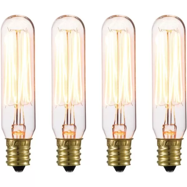 Globe Electric 40W Equivalent Soft White 2000K Edison Candelabra Amber Glass Dimmable LED Light Bulb 31355 1Pack B10 VintageT6 Vintage