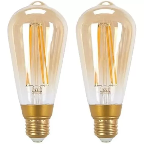 Globe Electric 40W Equivalent Soft White 2200K Vintage Edison Candelabra Dimmable LED Light Bulb E12 Base 200 Lumens 73191 1 Pack Yellow2 Pack