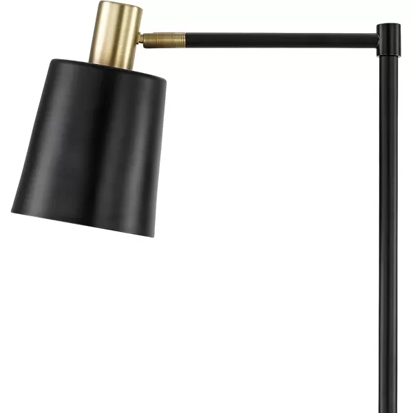 Globe Electric 12916 Lex 60quot Floor Lamp Black Satin Finish Gold AccentsBlack