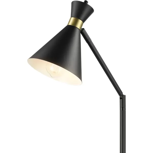 Globe Electric 12916 Lex 60quot Floor Lamp Black Satin Finish Gold AccentsMatte Black