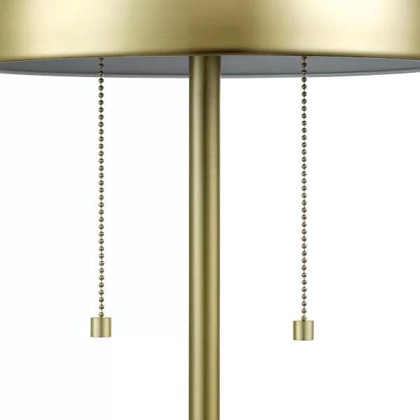 Globe Electric 65531 Luna 21quot 2Light Table Lamp Matte Blush Pink Double Plated Nickel OnOff Pull ChainsHaydel Brass