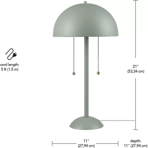 Globe Electric 65531 Luna 21quot 2Light Table Lamp Matte Blush Pink Double Plated Nickel OnOff Pull ChainsHaydel Sage Green