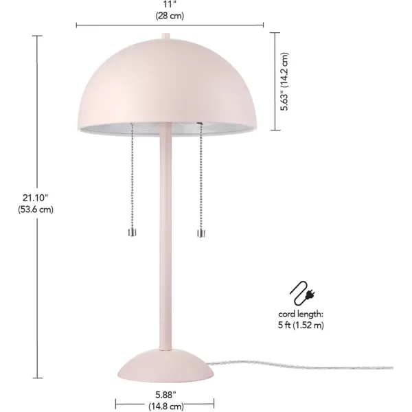 Globe Electric 65531 Luna 21quot 2Light Table Lamp Matte Blush Pink Double Plated Nickel OnOff Pull ChainsLuna Pink