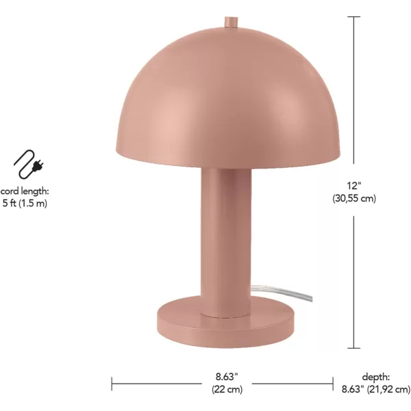 Globe Electric 65531 Luna 21quot 2Light Table Lamp Matte Blush Pink Double Plated Nickel OnOff Pull ChainsOlivia Cork