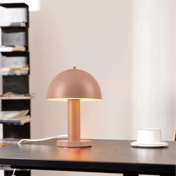 Globe Electric 65531 Luna 21quot 2Light Table Lamp Matte Blush Pink Double Plated Nickel OnOff Pull ChainsOlivia Cork