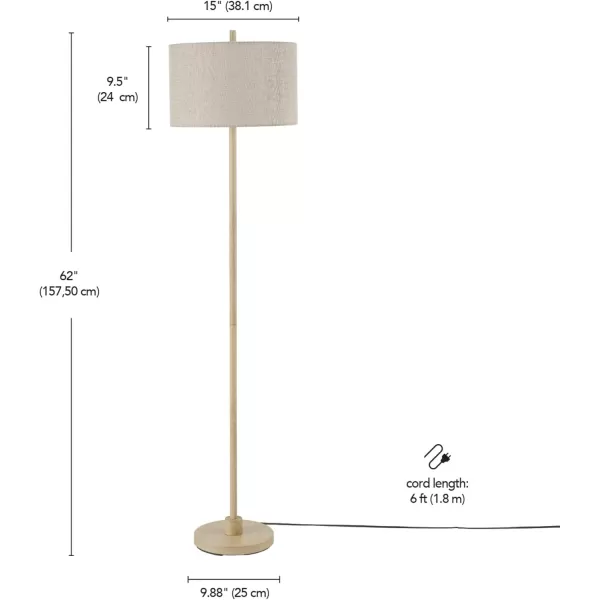 Globe Electric 65907 68quot Floor Lamp Light Faux Wood White Pattern Shade OnOff Rotary Switch on SocketCove