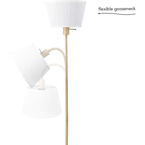 Globe Electric 65907 68quot Floor Lamp Light Faux Wood White Pattern Shade OnOff Rotary Switch on SocketMaris