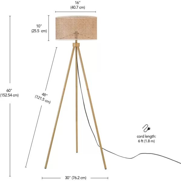 Globe Electric 65907 68quot Floor Lamp Light Faux Wood White Pattern Shade OnOff Rotary Switch on SocketSandy